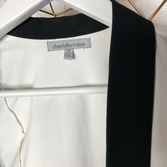 Modern Unlined Tuxedo Blazer in black and white - Picture 3 of 8